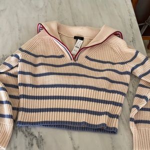 JCrew Cotton-cashmere pullover in stripe